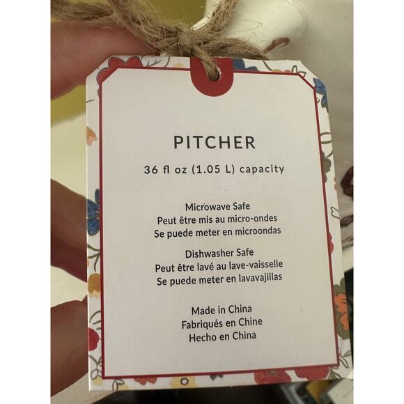 RARE NWT Molly Hatch Turkey Harvest 56 Ounce Ceramic Pitcher - Picture 13 of 16